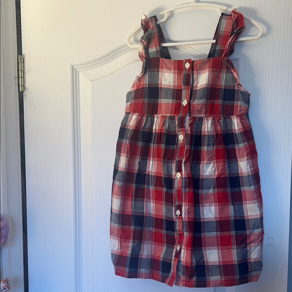 OshKosh B'gosh Red and Blue Plaid Kids Casual Dress